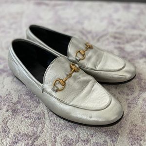 Gucci Princetown Silver Loafers
